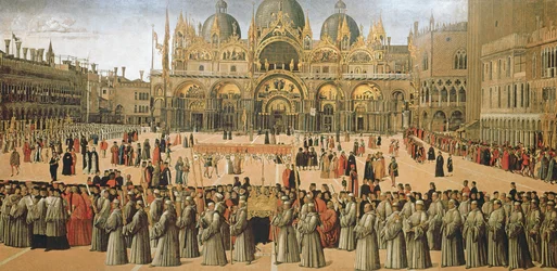 Processie op het San Marcoplein, 1496